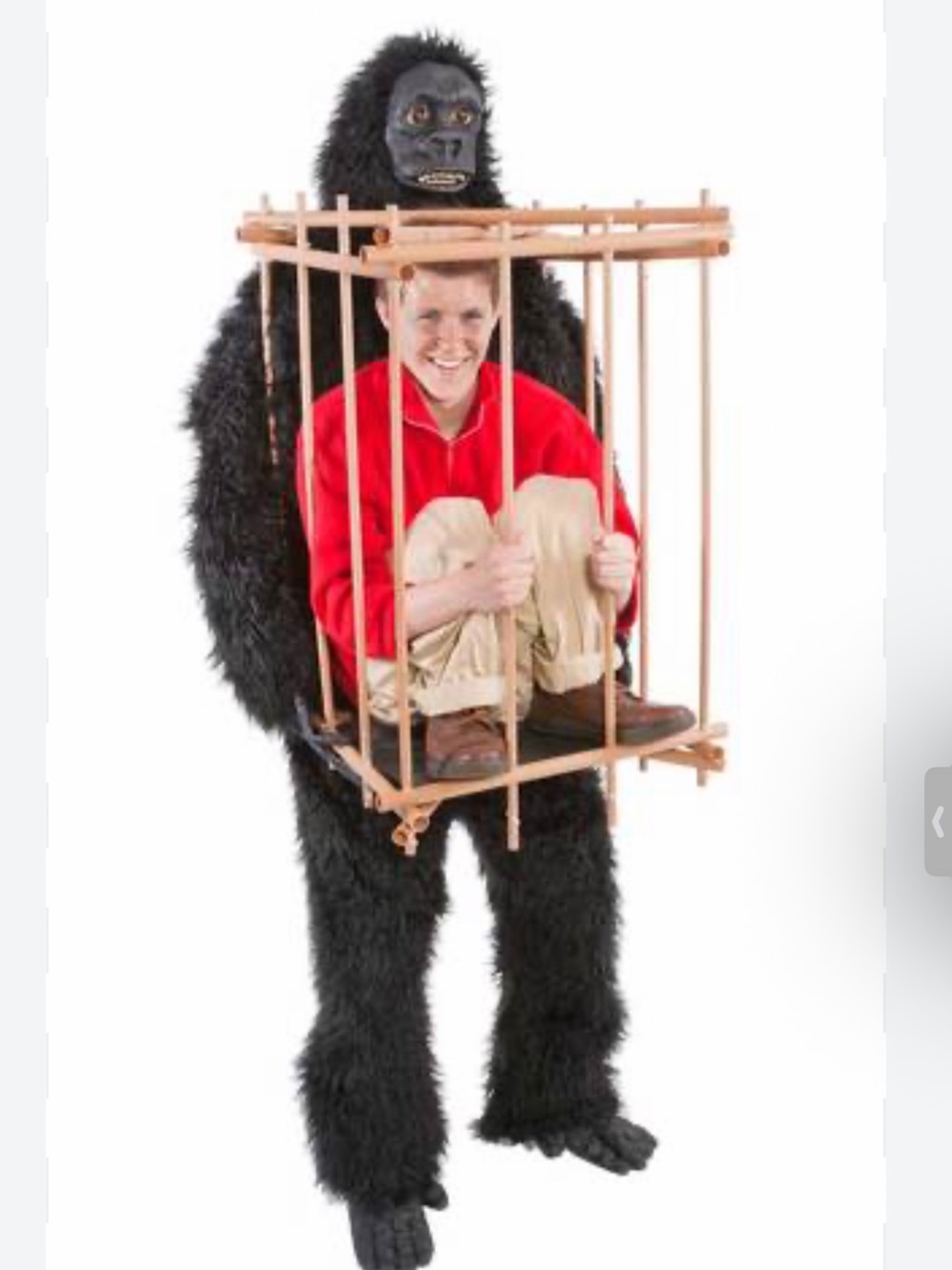 Gorilla Carry-Me Cage Costume for Men - Black
